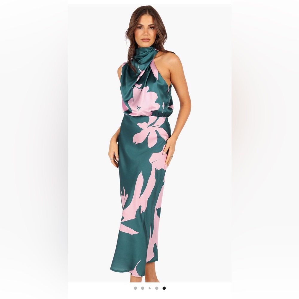 Petal & Pup Teal and Pink Midi Dress